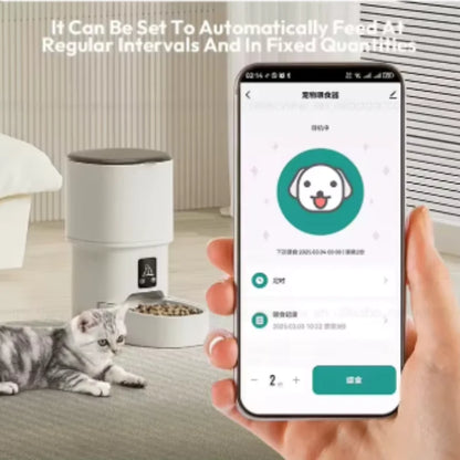 4L Wifi Automatic Pet Feeder for Cats and Dogs Intelligent Food Dispenser with Button Control Smart Pet Feeder