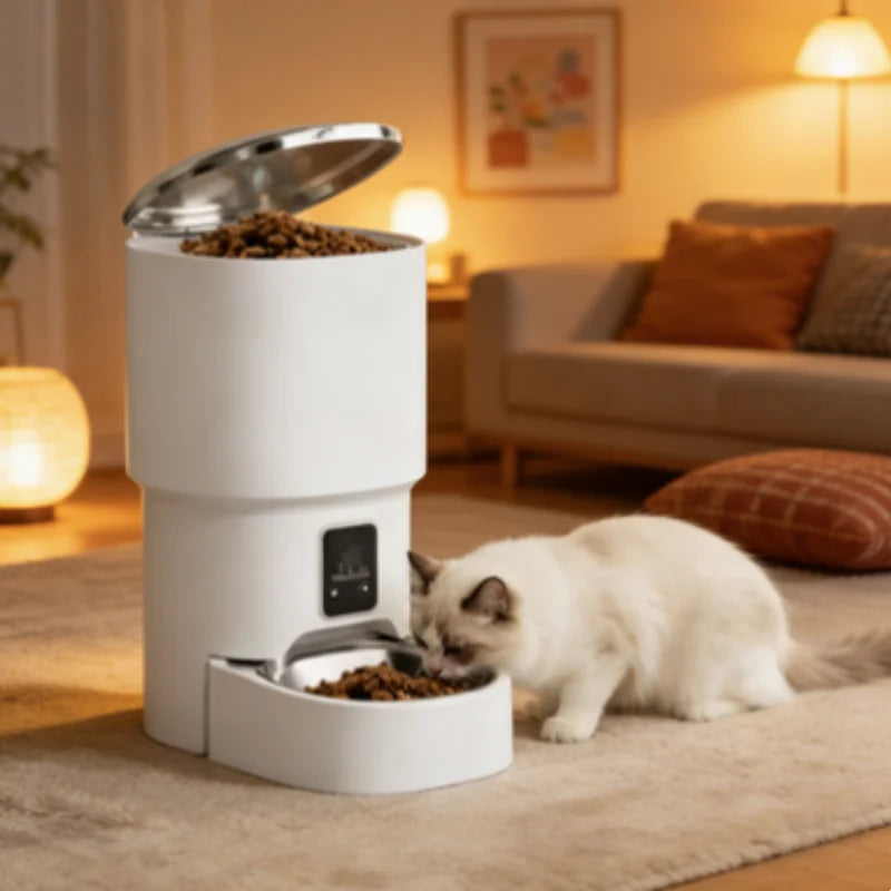 4L Wifi Automatic Pet Feeder for Cats and Dogs Intelligent Food Dispenser with Button Control Smart Pet Feeder